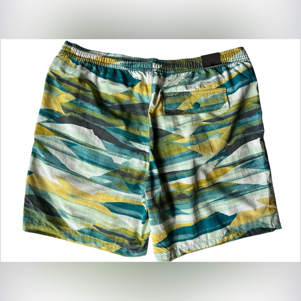 ORVIS NEW Ultralight Swim Shorts Blue Yellow Print Size Medium Large